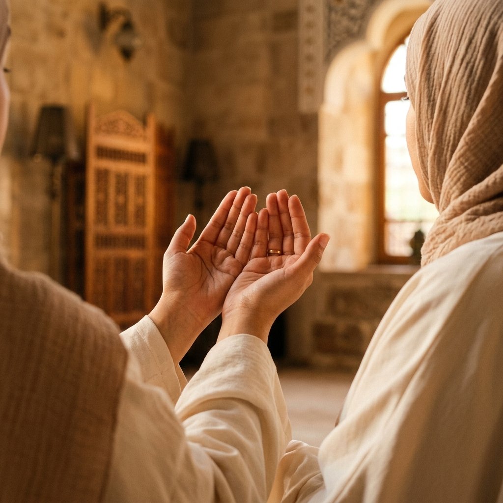 Hands raised in Dua